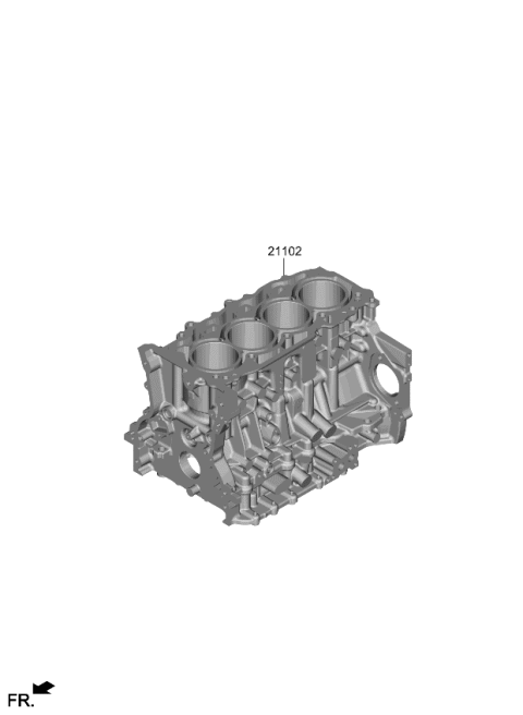 2022 Kia Stinger Short Engine Assy Diagram 1