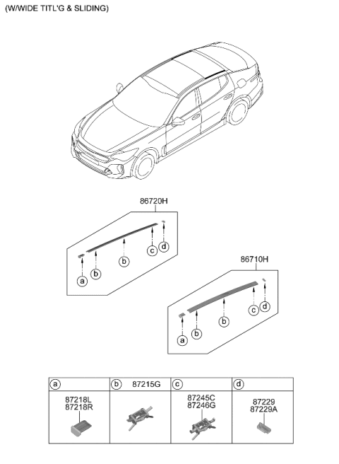 2022 Kia Stinger Roof Garnish & Rear Spoiler Diagram 2