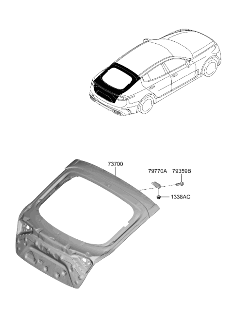 2023 Kia Stinger Tail Gate Diagram