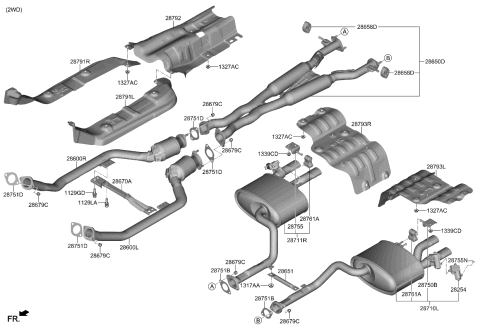 2023 Kia Stinger Protector-Heat Front Diagram for 28791J5000