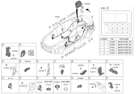 2022 Kia Stinger Protector-Wiring Diagram for 91970B1250