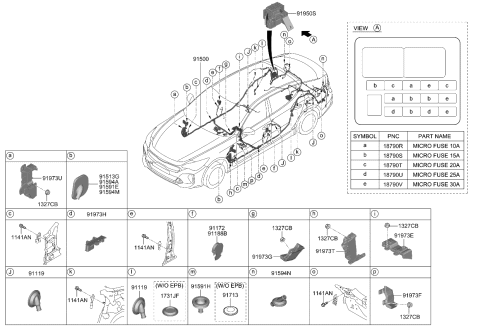 2022 Kia Stinger Grommet Diagram for 91981J5070