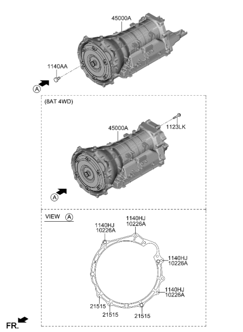 2022 Kia Stinger Transaxle Assy-Auto Diagram 1