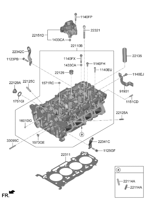 2022 Kia Stinger Nipple-Air Diagram for 221282C000