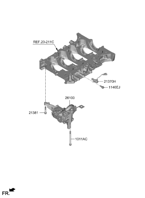 2022 Kia Stinger Pump Assembly-Oil Diagram for 213102T000