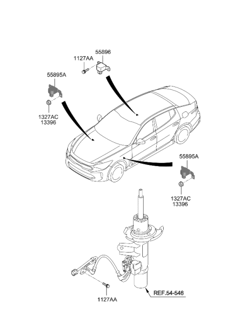 2022 Kia Stinger Sensor-G Diagram for 55896T6050