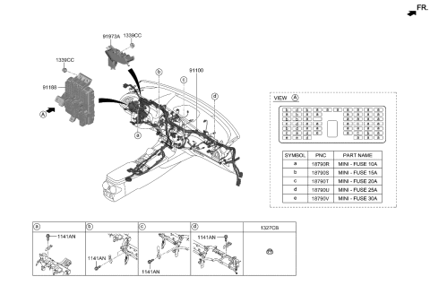 2023 Kia Stinger JUNCTION BOX ASSY-I Diagram for 91953J5640