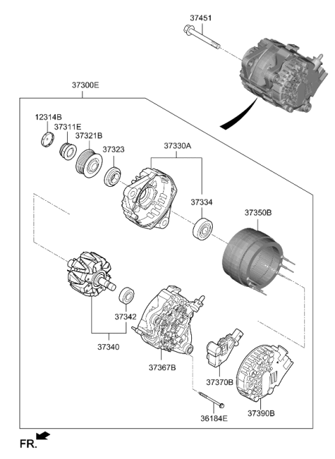 2022 Kia Stinger Alternator Diagram 1