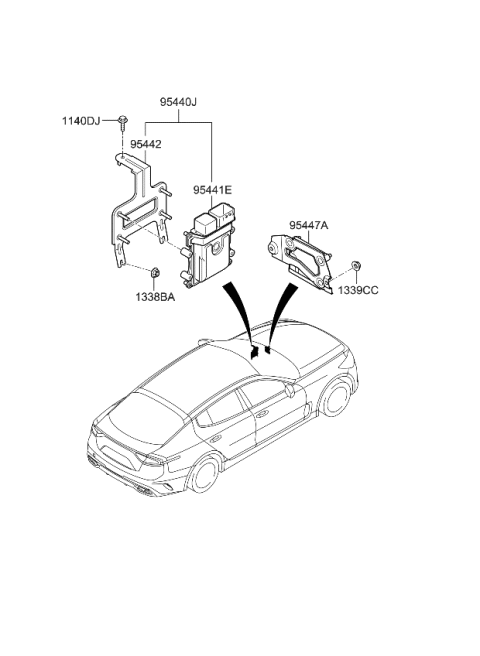 2022 Kia Stinger T/M Control Unit Diagram for 9544047AK0