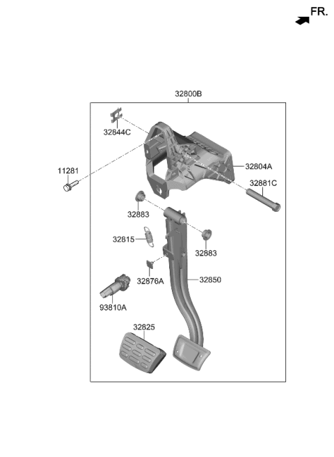 2022 Kia Stinger Pedal Assembly-Brake Diagram for 32800J5200