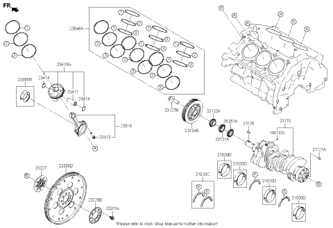 2022 Kia Stinger Crankshaft & Piston Diagram 2