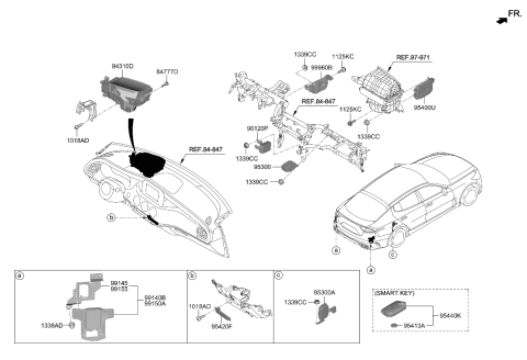 2023 Kia Stinger FOB-SMART KEY Diagram for 95440J5501