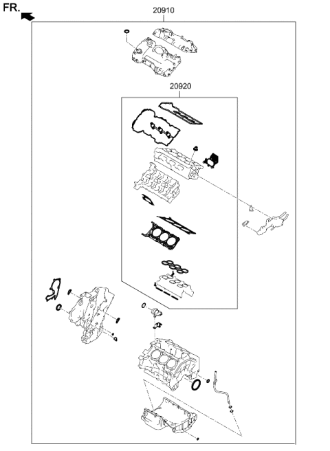 2023 Kia Stinger Engine Gasket Kit Diagram 2