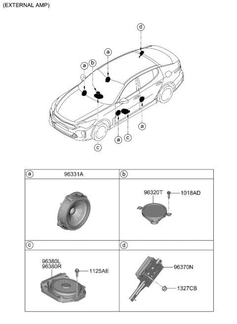 2023 Kia Stinger Speaker Diagram 1