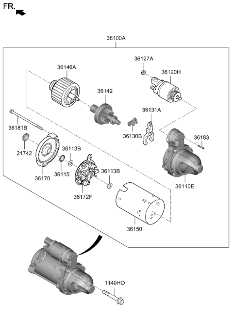 2022 Kia Stinger SOLENOID Switch Assembly Diagram for 361202J300