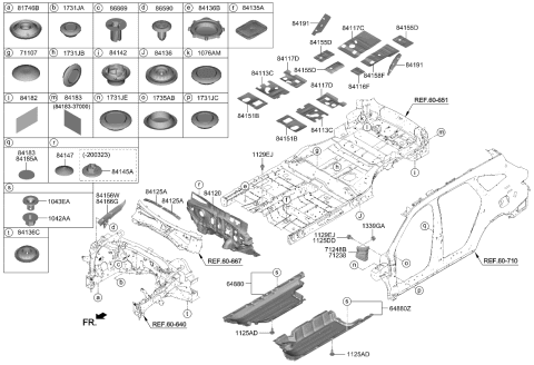 2021 Kia Sorento Pad-ANTINOISE Diagram for 84182A7000