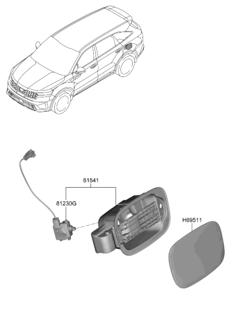 2023 Kia Sorento Fuel Filler Door Diagram 1