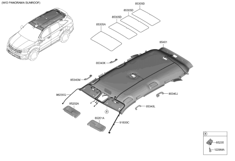 2021 Kia Sorento SUNVISOR Assembly,LH Diagram for 85210P4030GYT