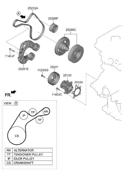 2021 Kia Sorento Coolant Pump Diagram 1