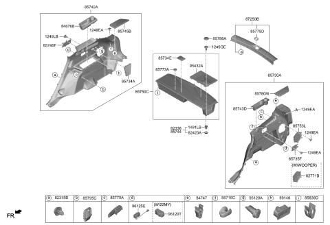 2021 Kia Sorento Charger Assembly-Usb Diagram for 96125P2500