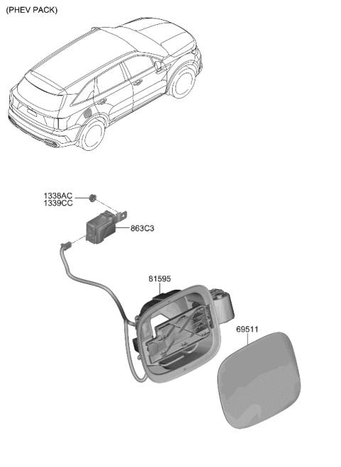 2021 Kia Sorento Fuel Filler Door Diagram 2