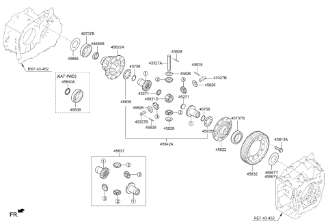 2021 Kia Sorento Bearing-Transfer DRI Diagram for 458293D200