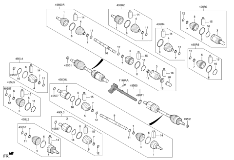 2023 Kia Sorento Drive Shaft (Front) Diagram