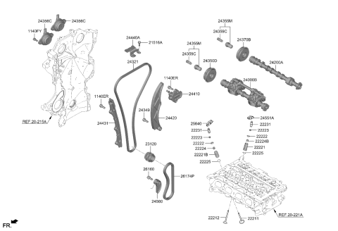 2021 Kia Sorento CVVT Assembly-Intake Diagram for 243502M800