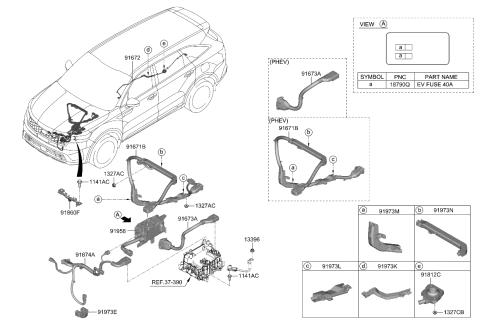 2023 Kia Sorento Power Cable-Motor Ac Diagram for 91673P4010