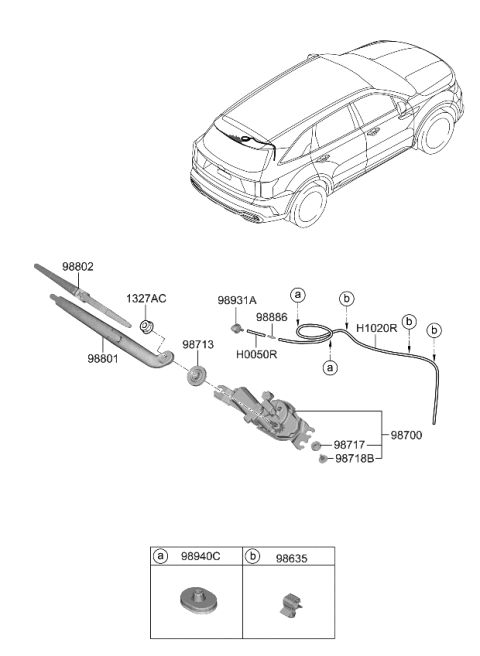 2021 Kia Sorento Motor & Linkage Assembly Diagram for 98700P2000