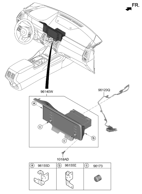 2022 Kia Sorento BRACKET-SET MTG,RH Diagram for 96176P4000