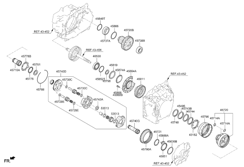 2023 Kia Sorento Gear Assembly-Mid Sun Diagram for 457903B600