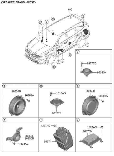 2023 Kia Sorento Speaker Assy-Sub Woo Diagram for 96380P2200