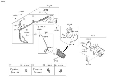 2021 Kia Sorento Air Condition System-Cooler Line Diagram 1