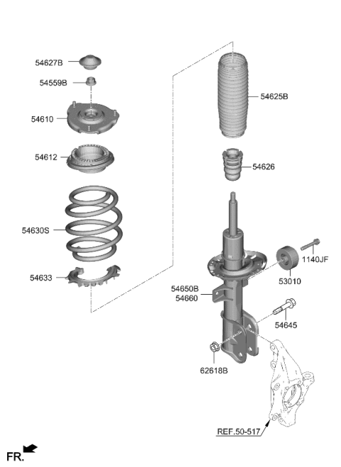 2021 Kia Sorento STRUT ASSY-FR,LH Diagram for 54650P4550