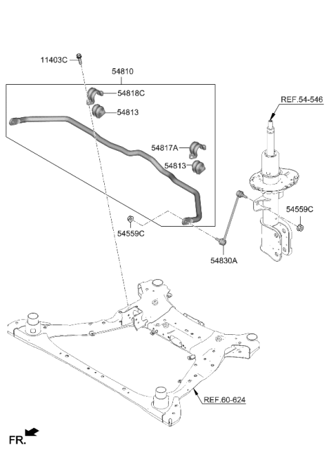 2023 Kia Sorento BRACKET-STABILIZER B Diagram for 54816P2000