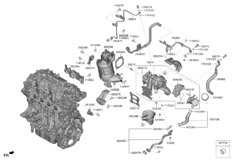 2022 Kia Sorento Protector-Head Cover Diagram for 285292M800