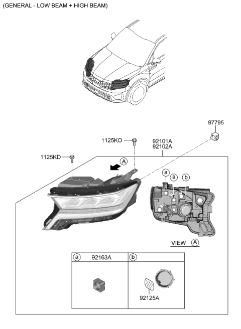 2021 Kia Sorento Head Lamp Diagram 2