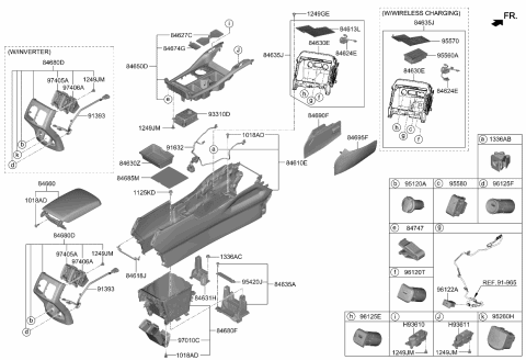 2023 Kia Sorento GARNISH Assembly-Console Diagram for 84690P2000WK