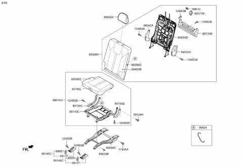 2022 Kia Sorento Pad Assembly-3RD Cushion Diagram for 89A15P2010