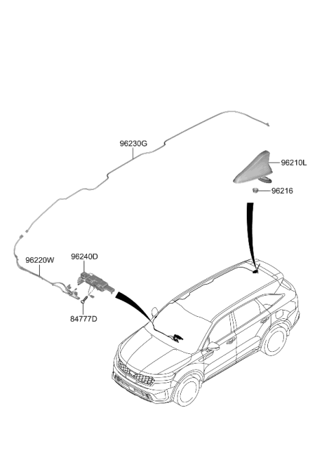 2022 Kia Sorento Antenna Assembly-COMBINA Diagram for 96210P40004SS