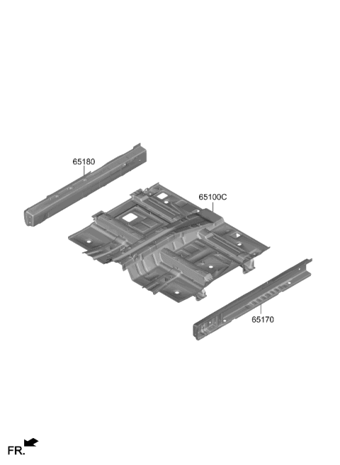 2023 Kia Sorento PANEL ASSY-FLOOR,CTR Diagram for 65100P4400