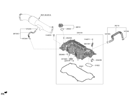 2022 Kia Sorento Cover Assembly-Rocker Diagram for 224102M800