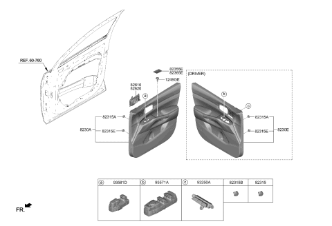 2021 Kia Sorento Cover Assembly-Fr Dr PUL Diagram for 82742P2000