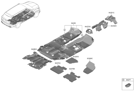 2022 Kia Sorento Isolation Pad-Fr TUN Diagram for 84250P2000