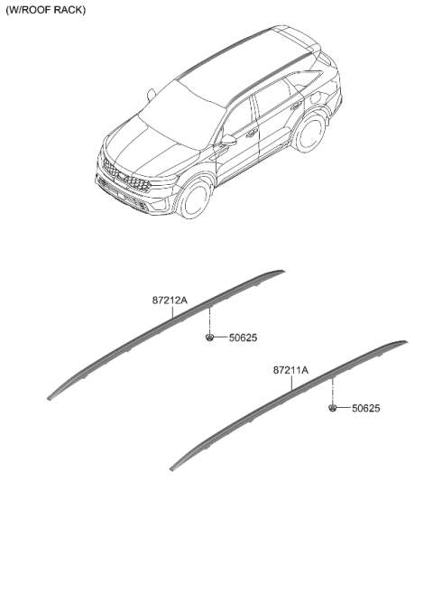 2022 Kia Sorento Rack Assembly-Roof LH Diagram for 87270P2000