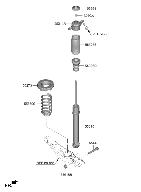 2023 Kia Sorento Shock ABSORBER Assembly Diagram for 55307P4050