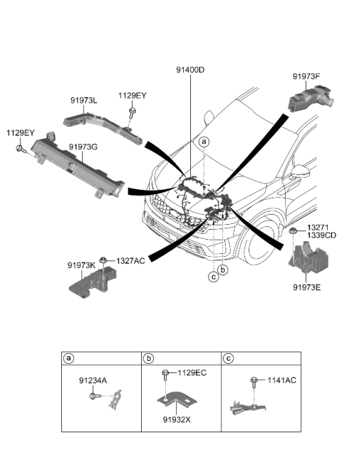 2022 Kia Sorento Wiring Assembly-Control Diagram for 91400P4060