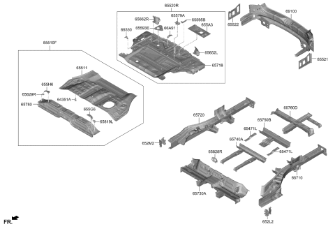 2022 Kia Sorento Hybrid Panel-Floor Diagram 1