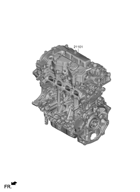 2021 Kia Sorento ENGINE ASSY-SUB Diagram for 185G12MH03